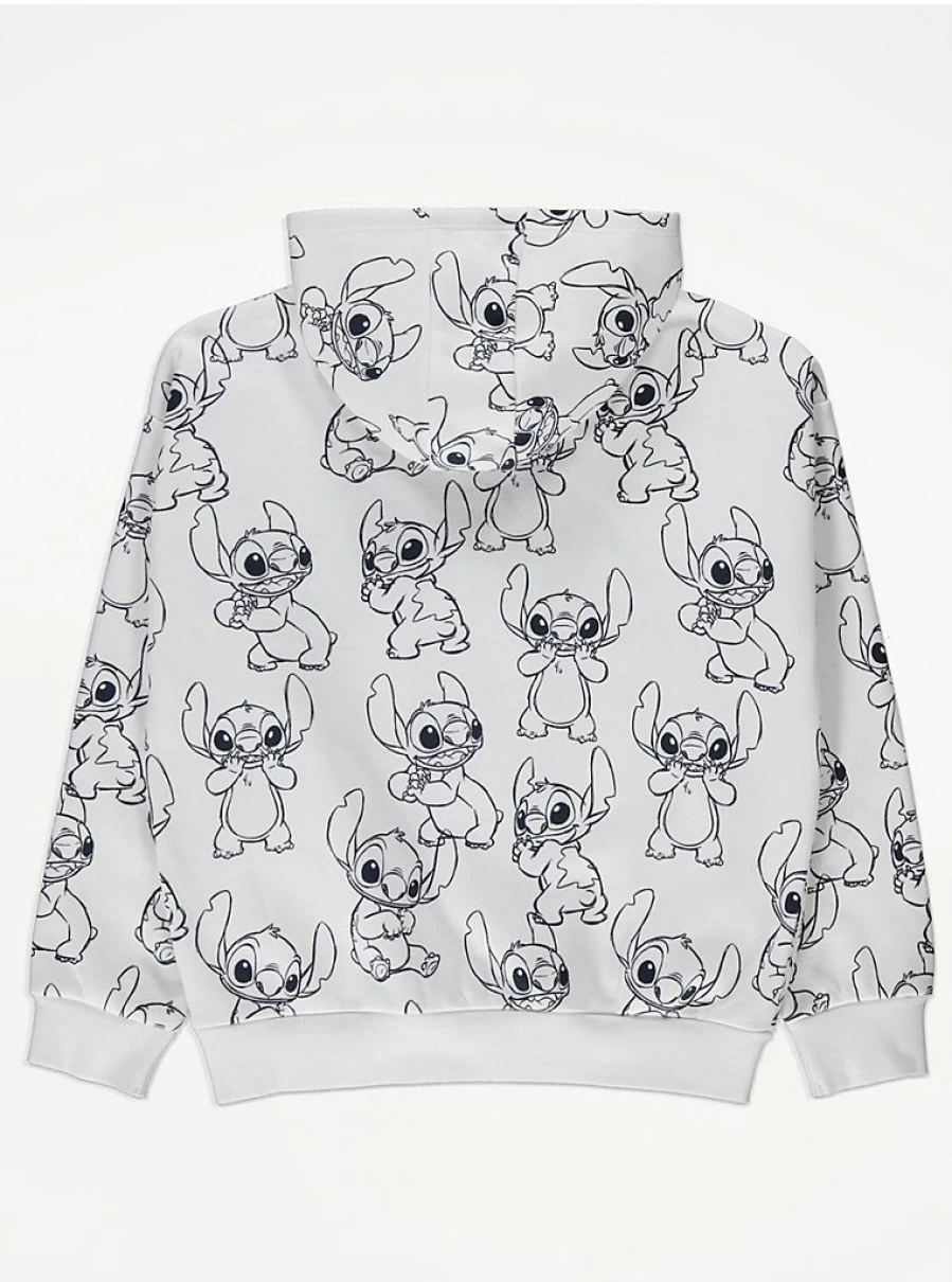 Disney Lilo & Stitch Kids' White Slogan Hoodie by George at Asda | Comfortable & Stylish Pullover