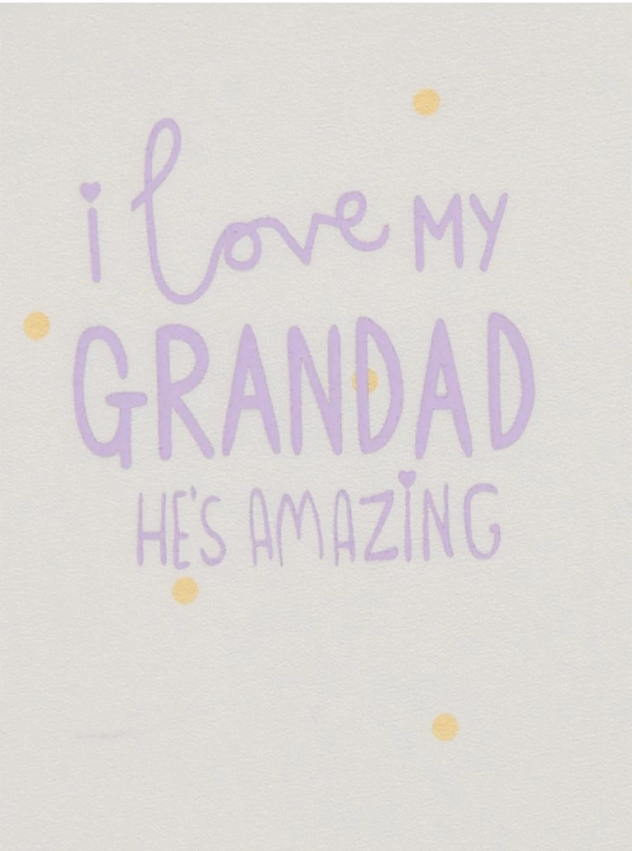 "George at Asda Baby Cream 'I Love My Grandad' Dot Print T-Shirt"