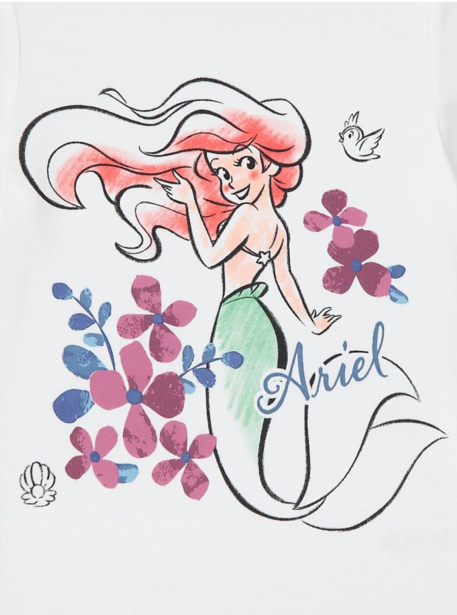 Disney Princess Ariel Floral Print Kids Pajamas - George at Asda Girls' Sleepwear