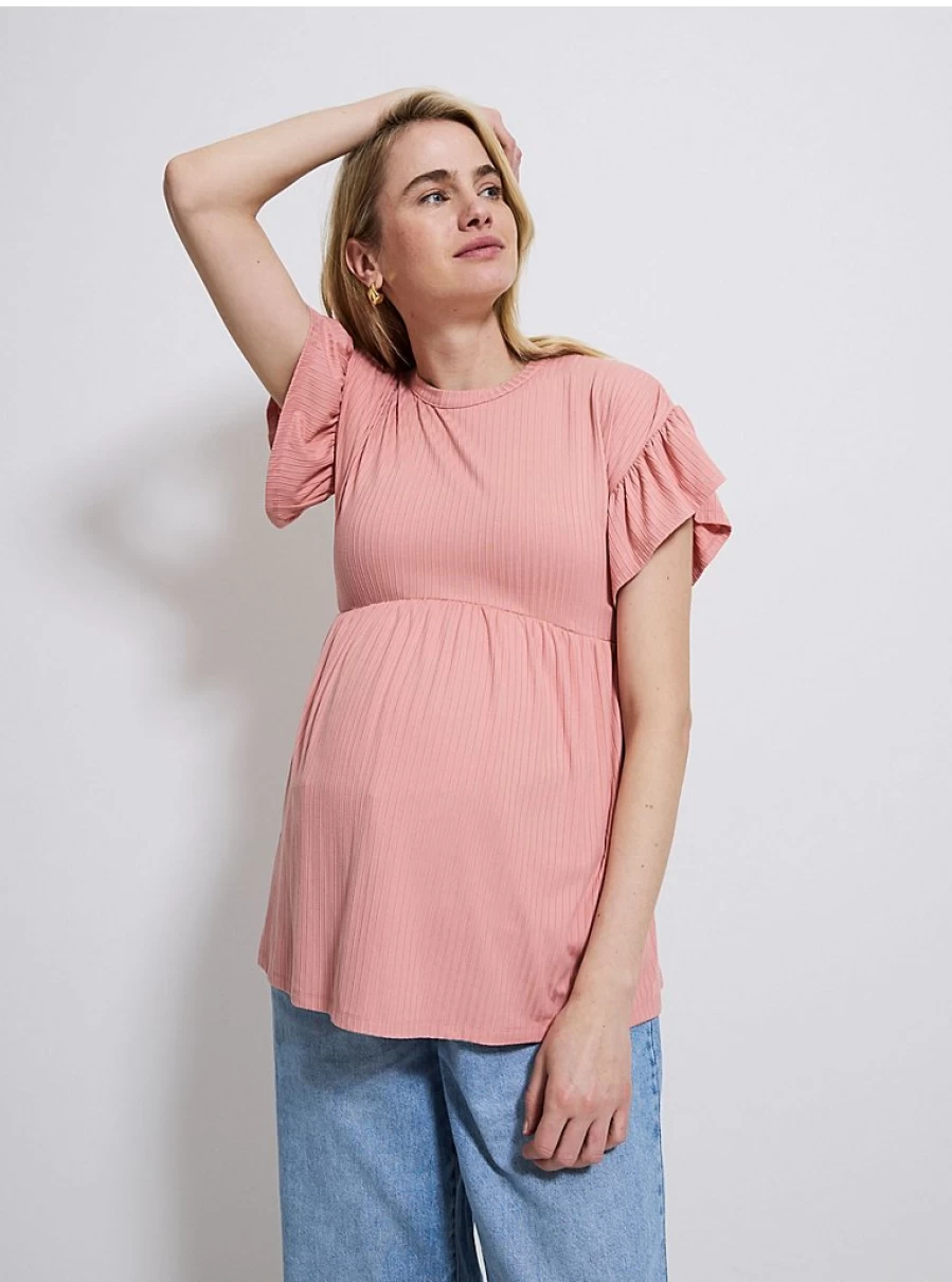 Baby Pink Ribbed Peplum Top | George at Asda | Soft & Comfortable Infant Wear