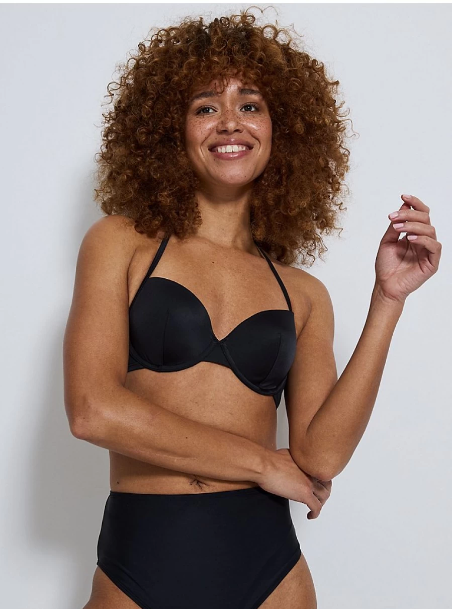 Women's Black Halter Neck Bikini Top & Skirt Set | George at Asda Swimwear