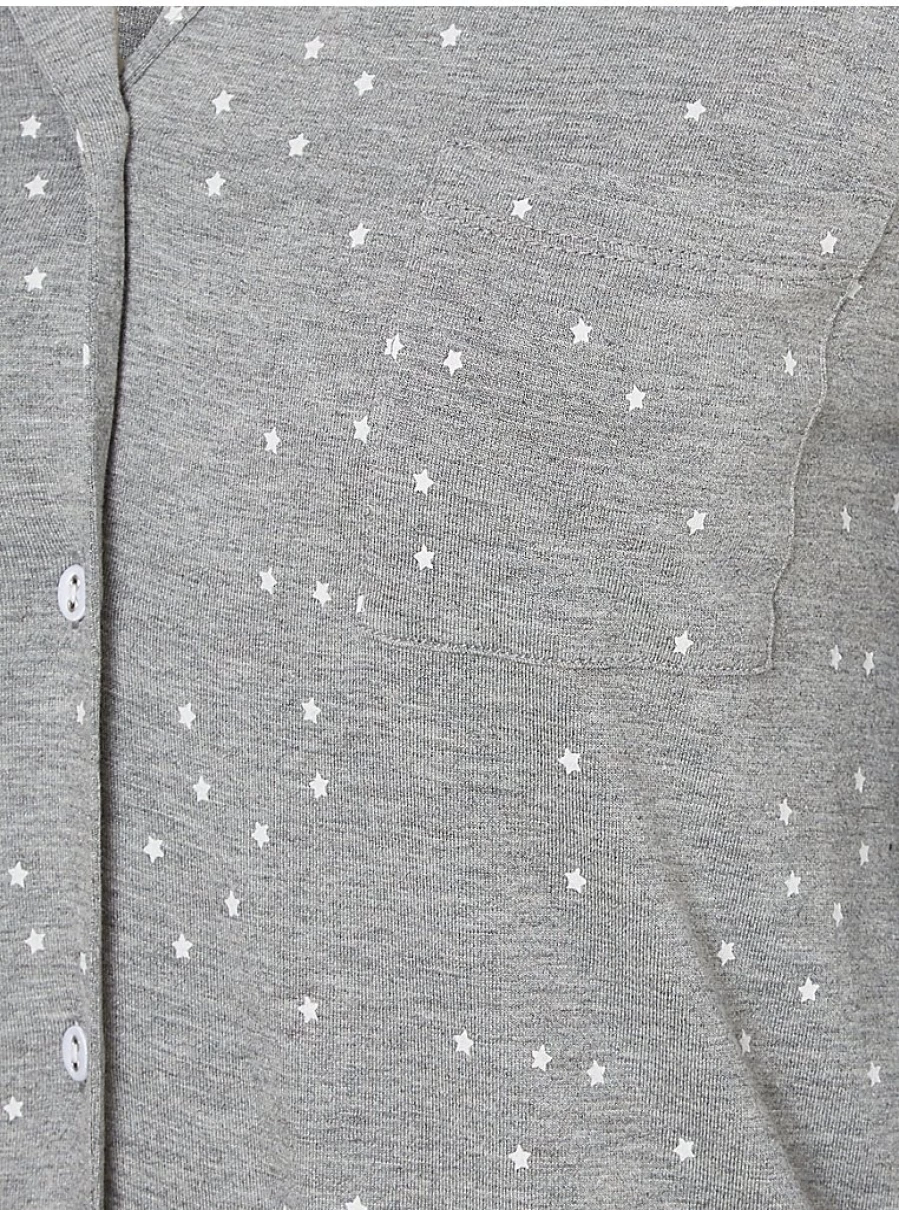 Post Surgery Grey Star Long Sleeve Nightdress - Comfort Recovery Lingerie by George at Asda