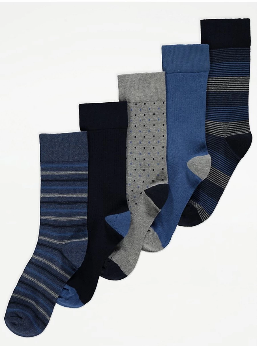 Men's Assorted Feel Fresh Ankle Socks 5-Pack - George at Asda Comfort & Breathability