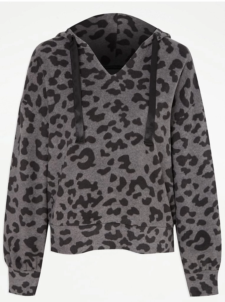 "George at Asda Grey Animal Print Fleece Loungewear Set - Cozy Women's Pajama Set Review"