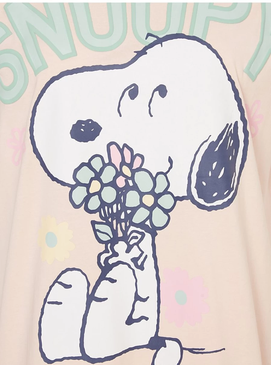 "George at Asda Snoopy Floral Peach Nightdress - Women's Comfortable Lingerie Sleepwear"