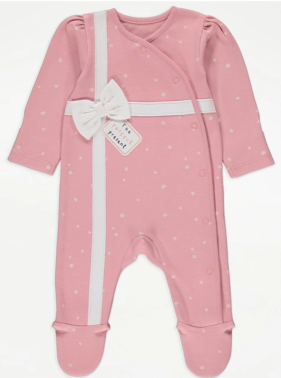 "George at Asda Baby Pink Sleepsuit – The Perfect Gift for Newborns"