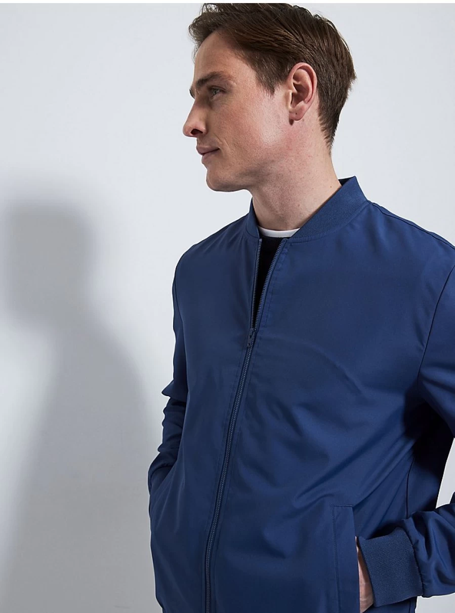 Men's Lightweight Blue Bomber Jacket | George at Asda | Comfort & Style