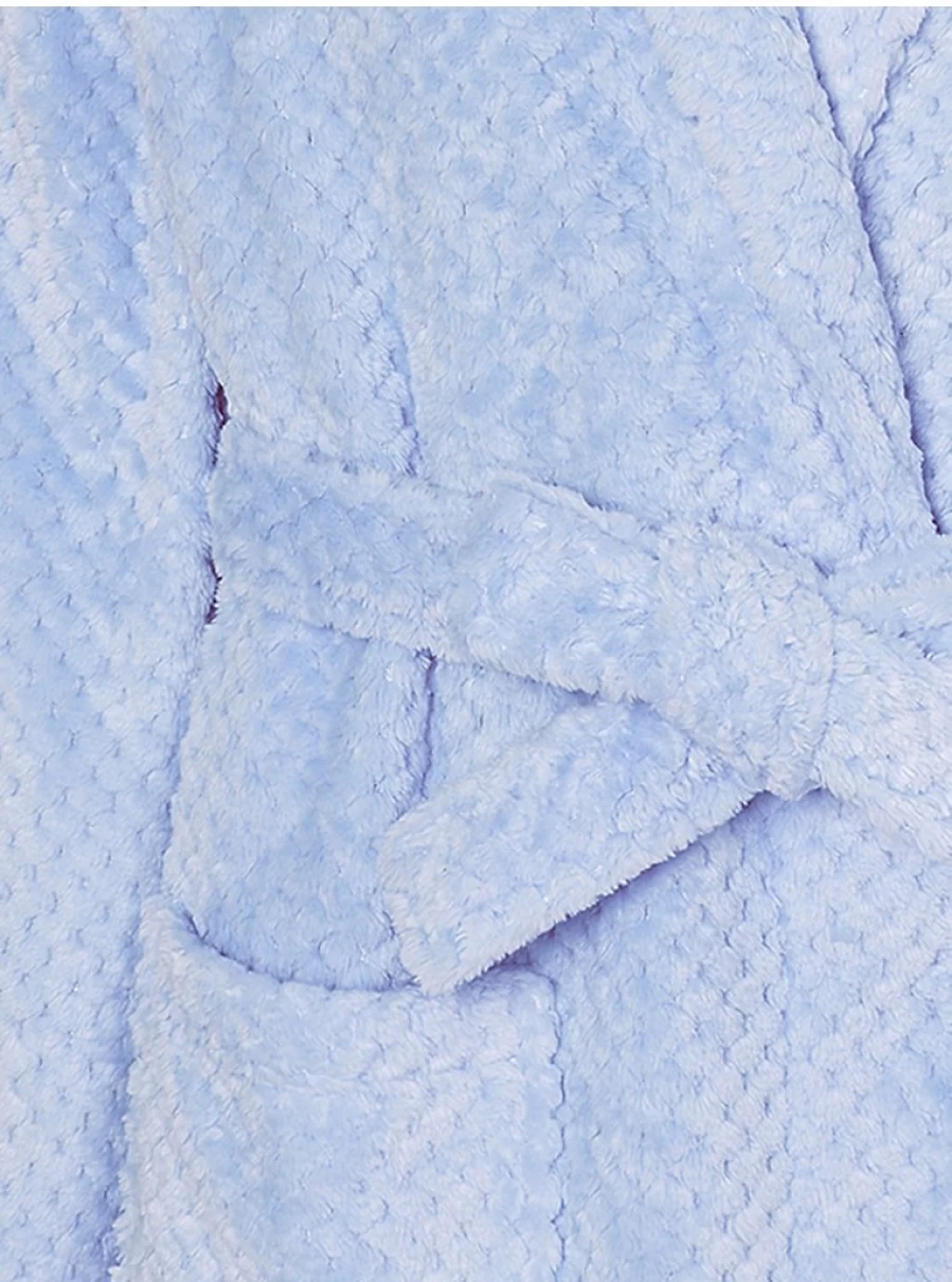 Light Blue Waffle Fleece Dressing Gown by George at Asda | Soft Loungewear & Sleepwear Review