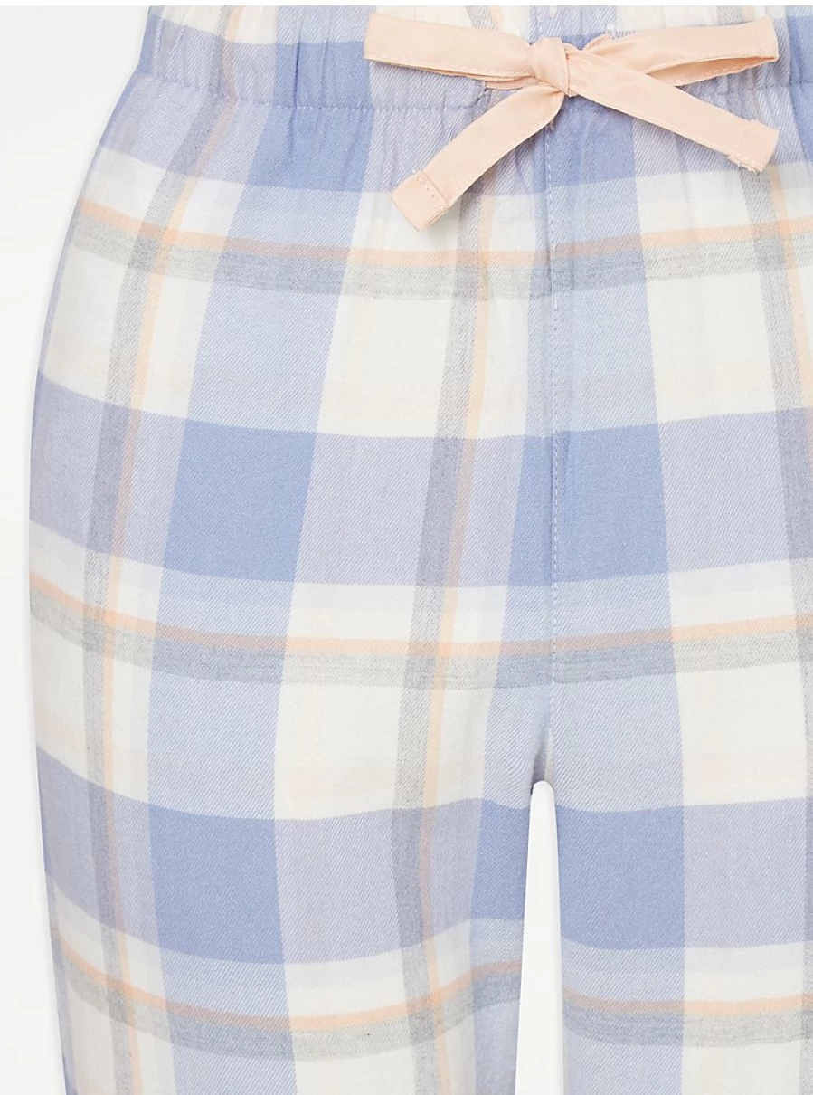 "George at Asda Light Blue Checked Pyjama Pants for Women | Comfortable Sleepwear & Loungewear"