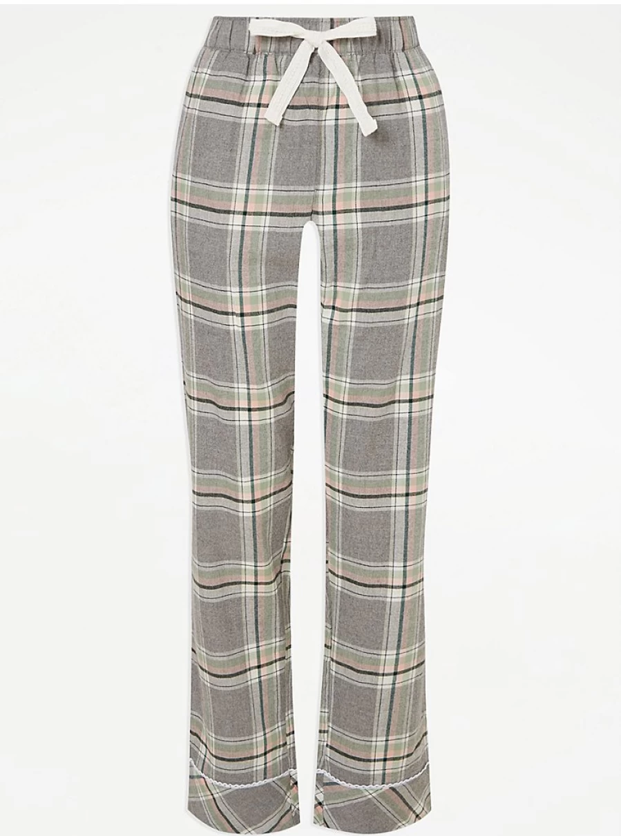 "George at Asda Grey Checked Pyjama Pants | Comfortable Sleepwear & Lounge Bottoms"