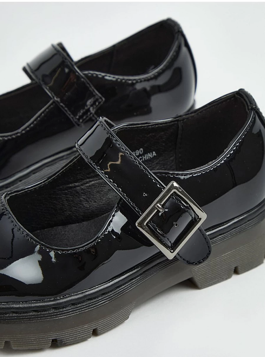 Black Patent Leather Strappy School Shoes by George at Asda – Comfortable Fit & Stylish Design