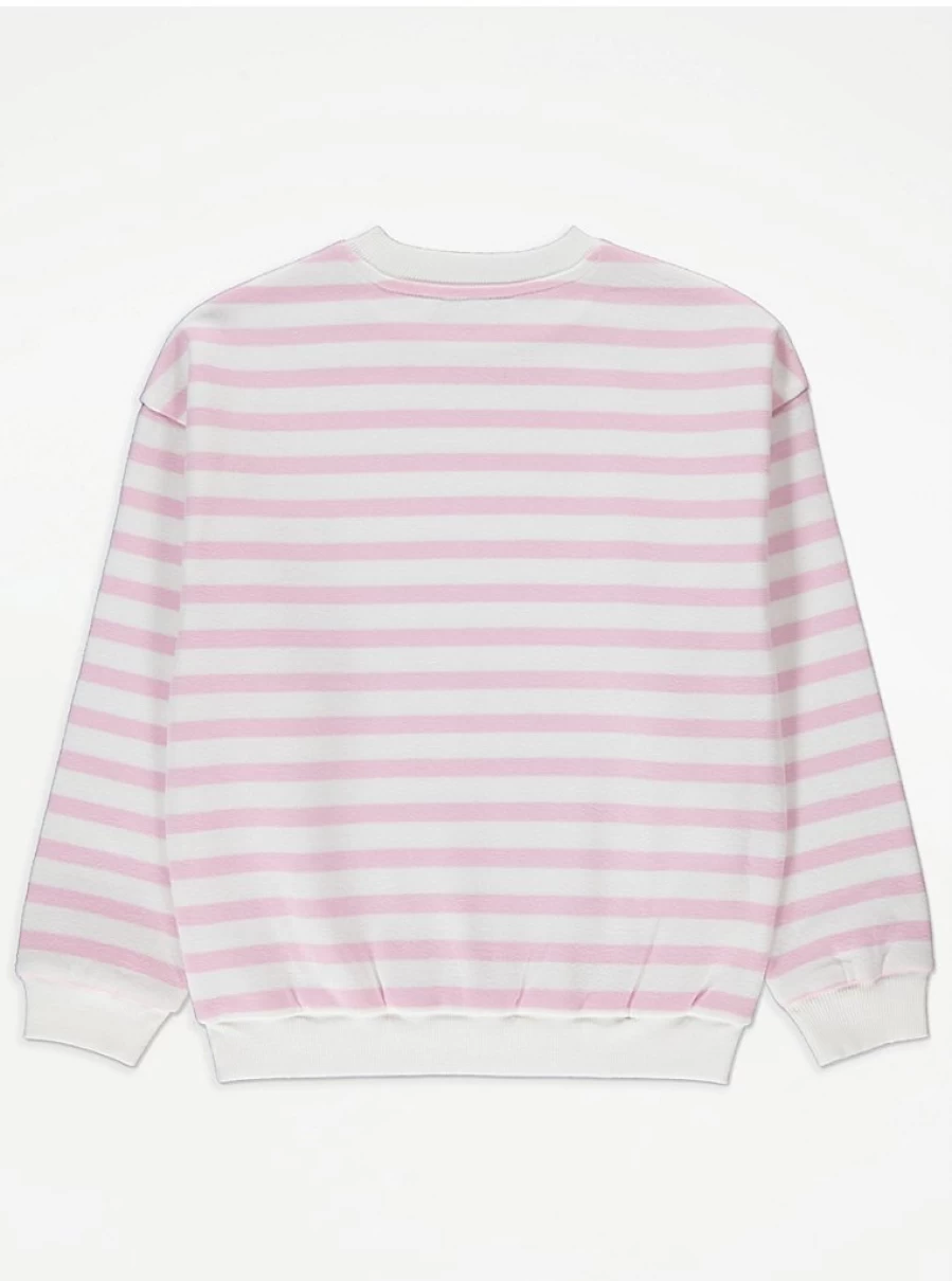 "George at Asda Kids Pink Striped Crew Neck Sweatshirt - Comfortable & Stylish Review"