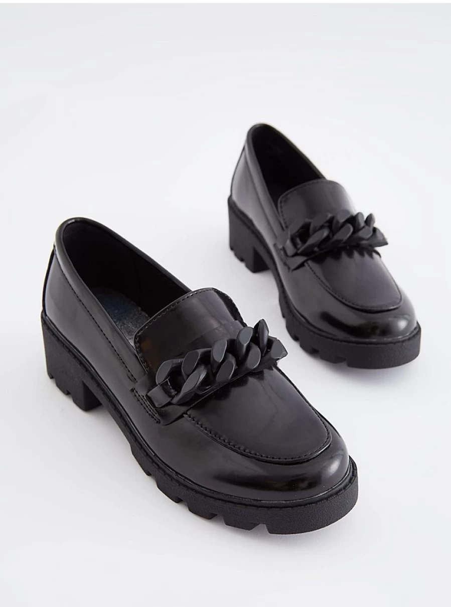 Black Chain Heeled Loafers for School by George at Asda – Stylish & Comfortable Review