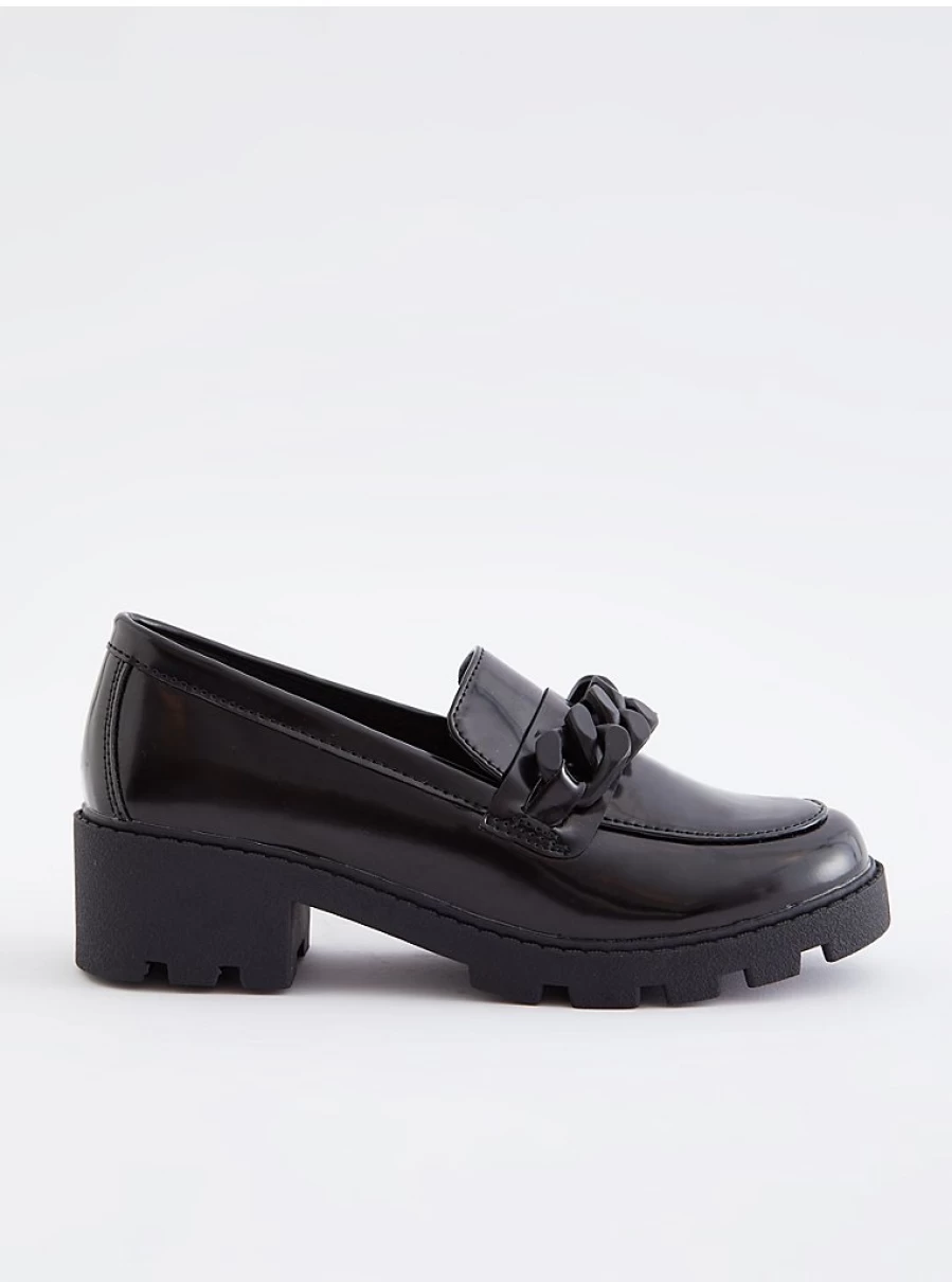 Black Chain Heeled Loafers for School by George at Asda – Stylish & Comfortable Review