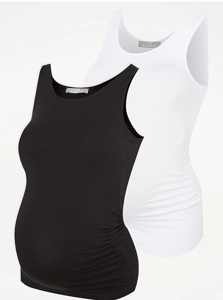 Baby Maternity Vests 2 Pack | Soft Cotton Bodysuits | George at Asda