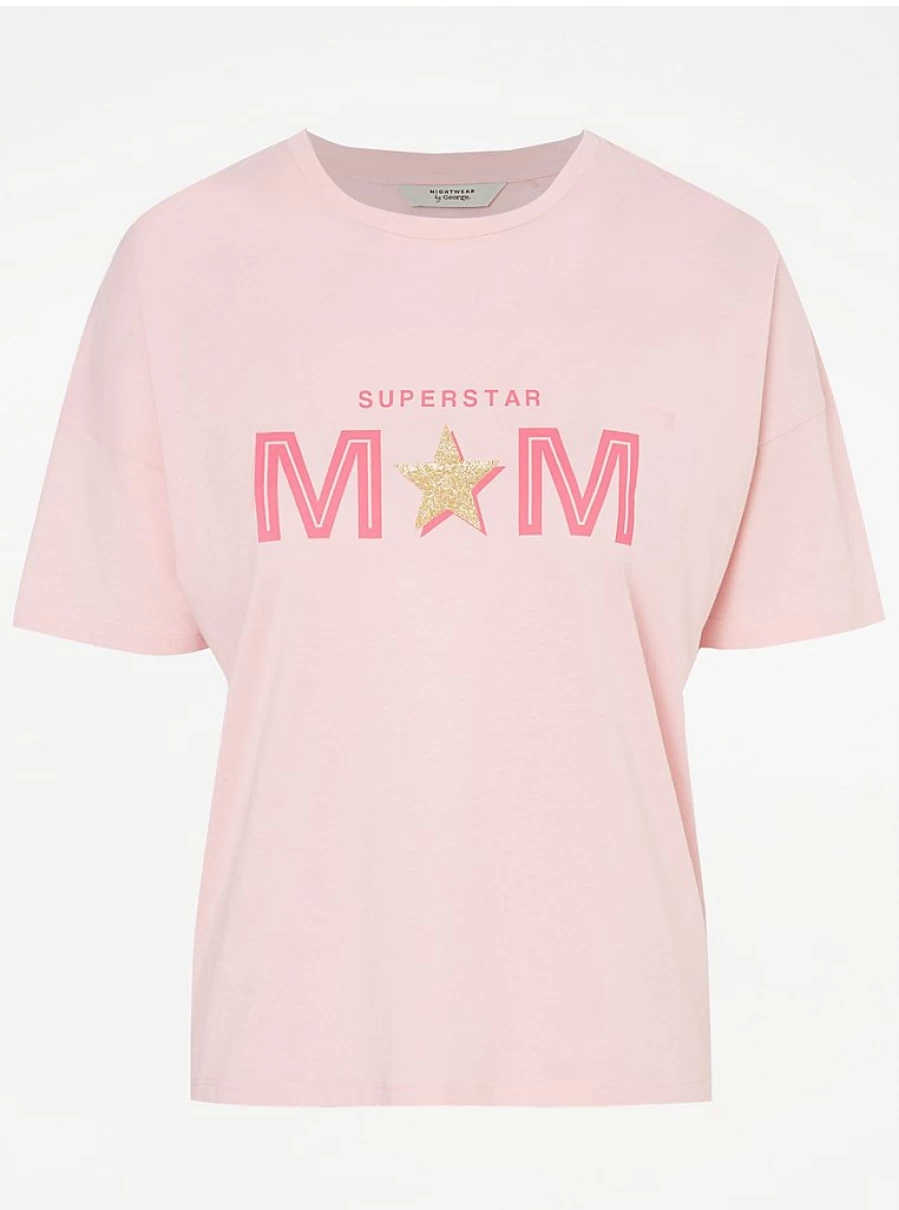 "George at Asda Women's Pink Superstar Short Sleeve Pyjama Set - Comfortable Sleepwear & Loungewear"