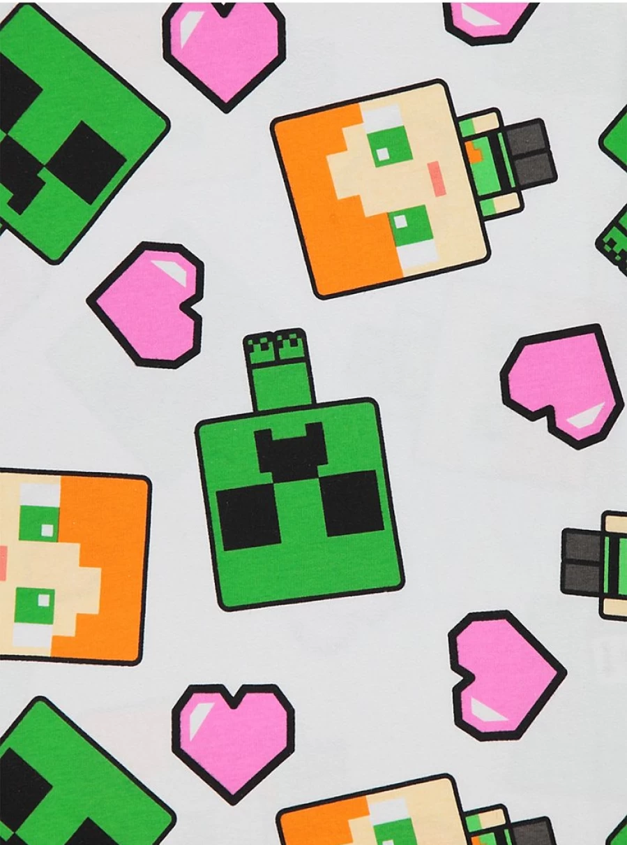"Minecraft Heart Print Kids' Long Sleeve Pyjamas | George at Asda"