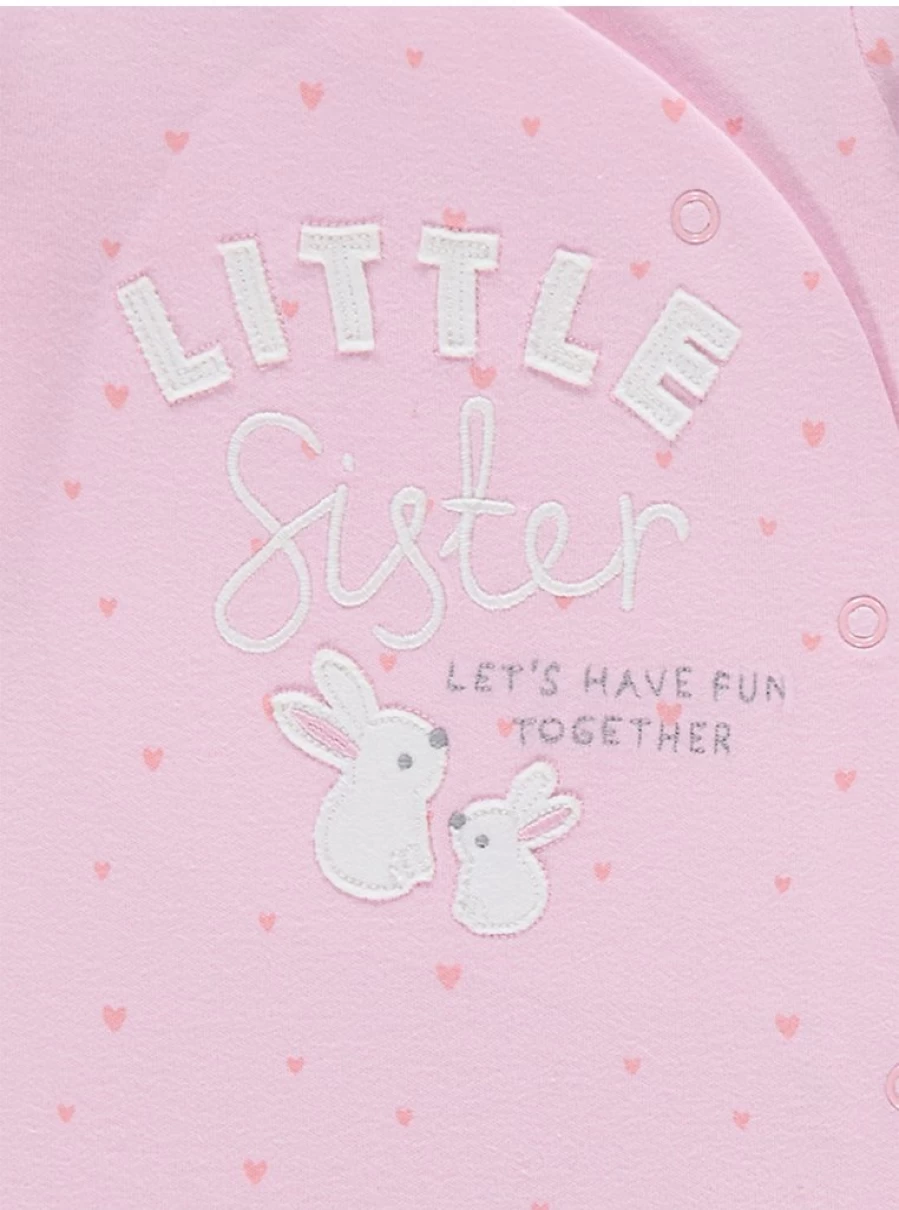 "George at Asda Baby Girls' Pink Heart Bunny Sleepsuit | Cute & Comfortable Pajamas"