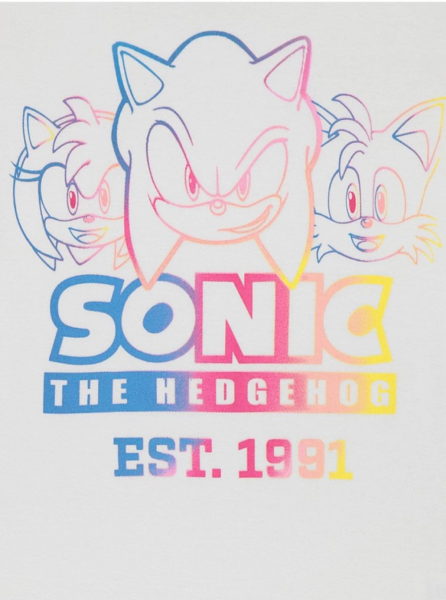 "George at Asda Kids' Sonic The Hedgehog Pink Short Pyjamas | Soft Cotton Pajama Set"