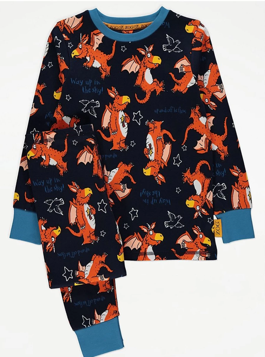 George at Asda Boys Navy Blue Zog Way Up In The Sky Pyjamas - Kids Pajamas Review