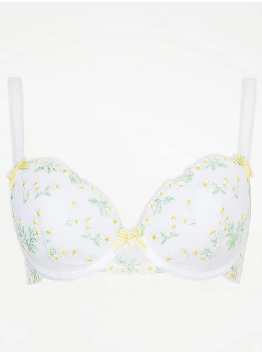 George at Asda Entice White Daisy Lace T-Shirt Bra & Thong Set Review | Comfortable & Stylish Underwear Set