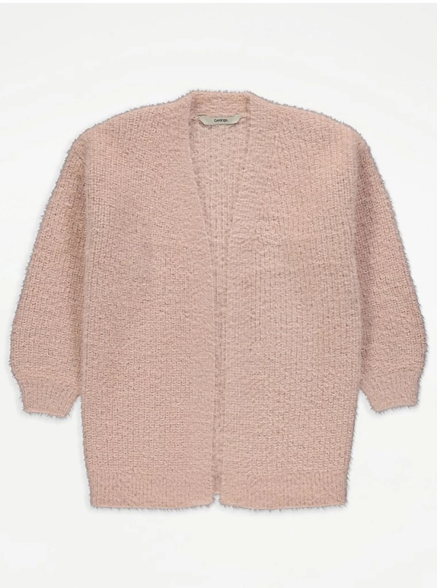 "George at Asda Kids Pink Sparkle Knitted Longline Cardigan Review | Cozy & Stylish"