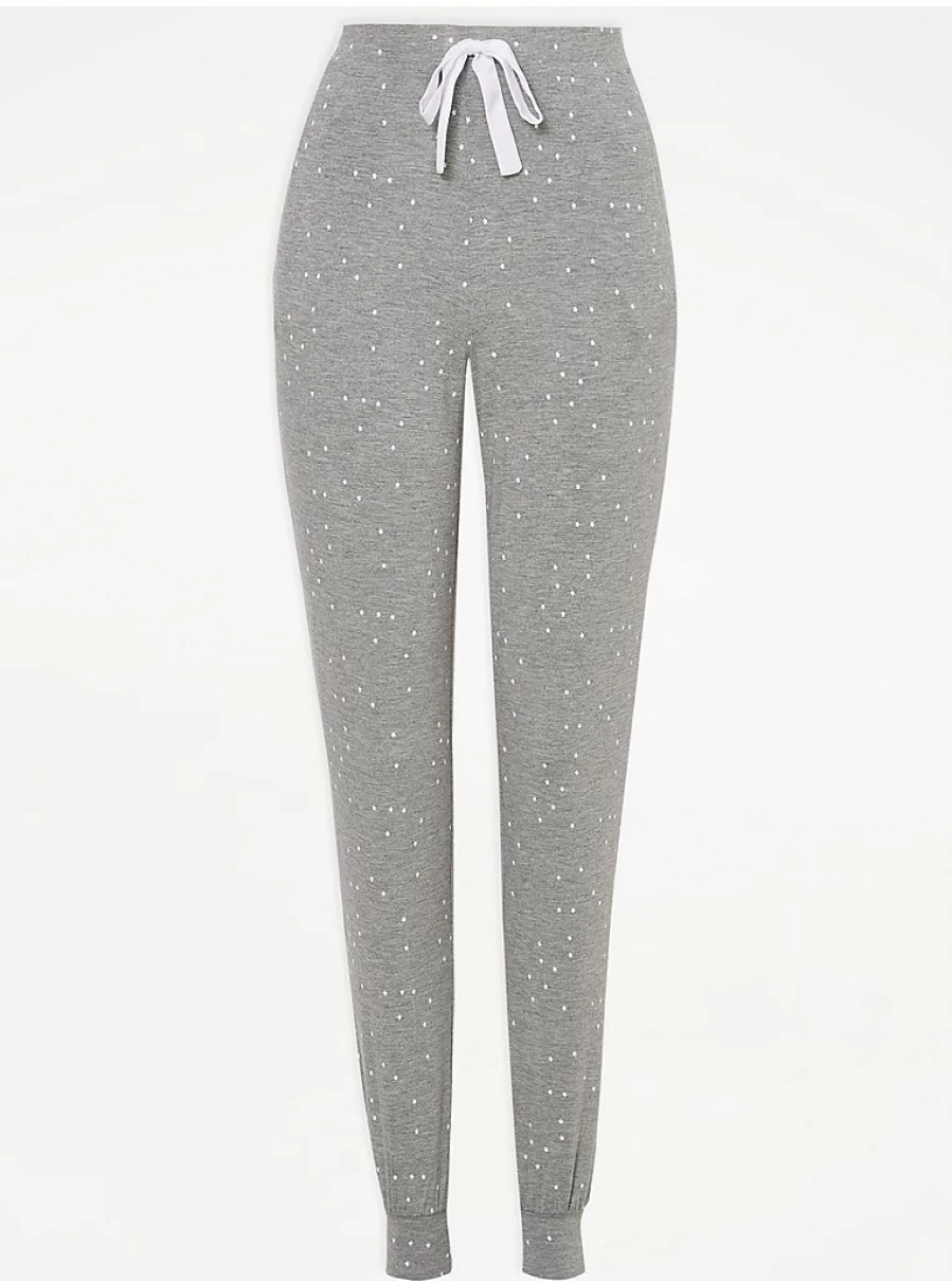 Post Surgery Grey Star Cuffed Pyjama Pants for Women | Comfortable Recovery Loungewear | George at Asda