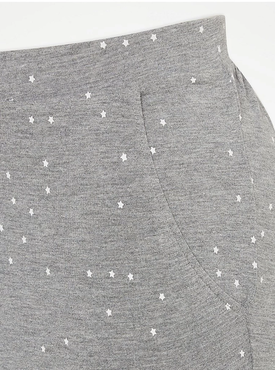 Post Surgery Grey Star Cuffed Pyjama Pants for Women | Comfortable Recovery Loungewear | George at Asda