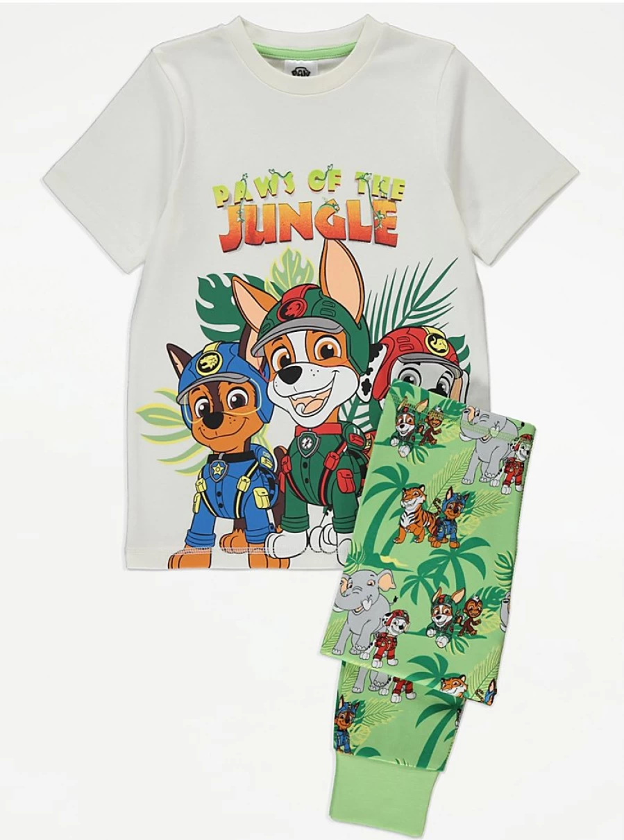 Paw Patrol Kids' Green Jungle Short Sleeve Pyjamas | George at Asda Boys' & Girls' Pajamas