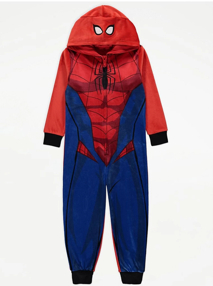 "George at Asda Marvel Spider-Man Fleece Hooded Onesie for Boys – Kids' Cosy Costume Review"
