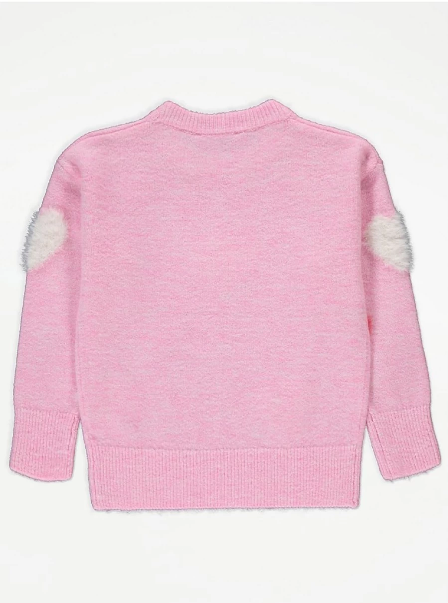 "George at Asda Kids Pink Fluffy Heart Jumper Review: Soft & Cute Sweater"