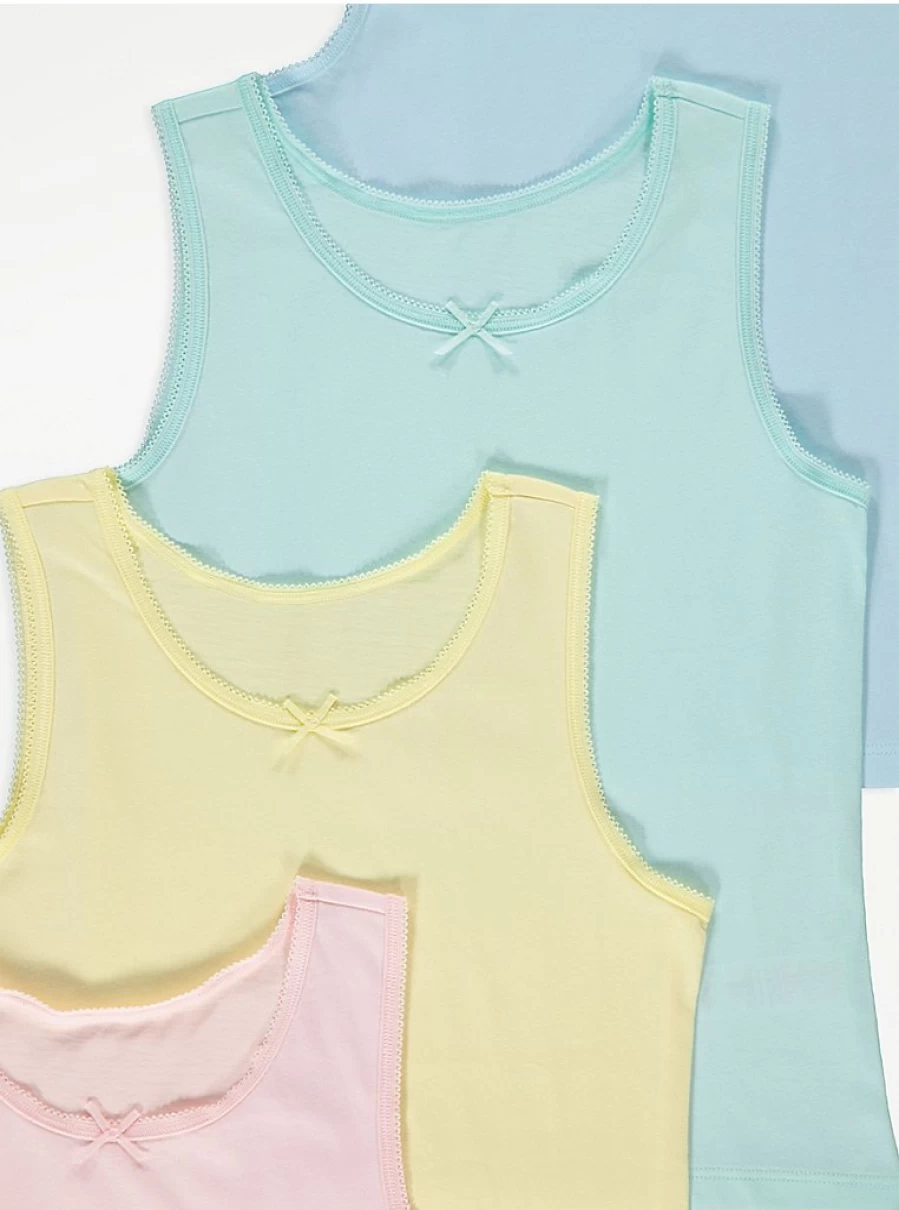 "George at Asda Pastel Kids Vests 5-Pack | Soft Comfortable Padded Vest Reviews"