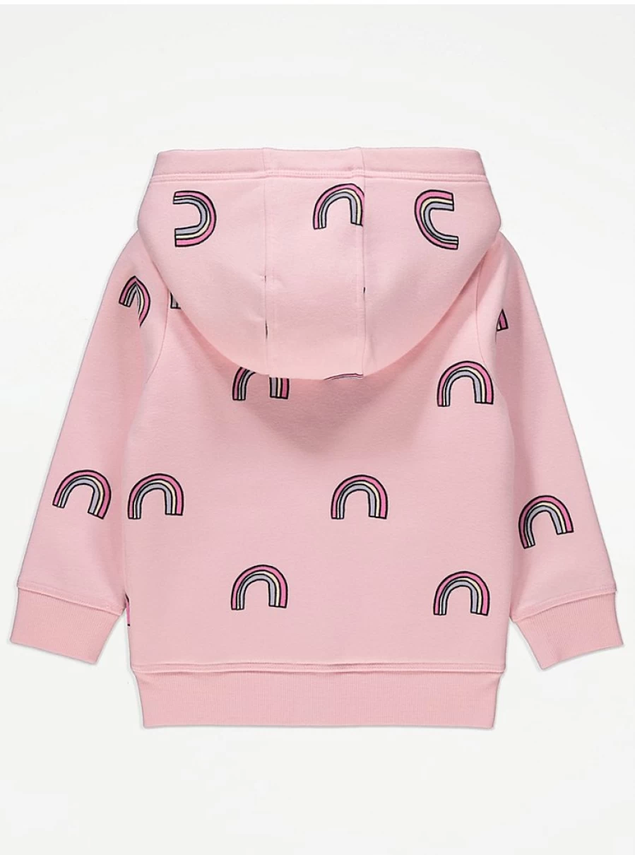 "George at Asda Kids Pink Rainbow Borg Lined Zip Up Hoodie Review"