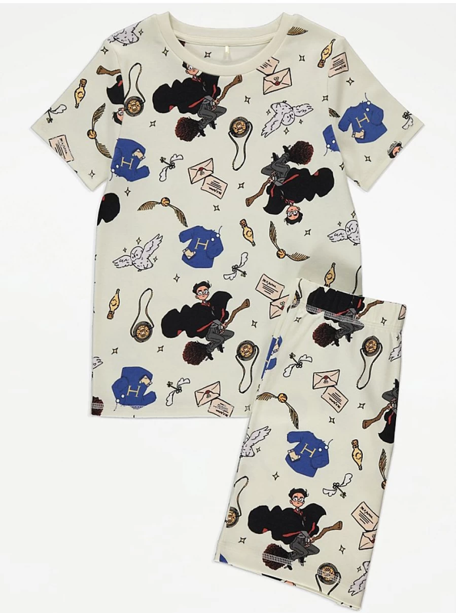 "George at Asda Boys' Harry Potter Cream Short Pyjamas – Kids' Comfortable Sleepwear Review"