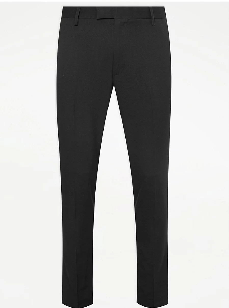 "George at Asda Boys' Black Slim Fit Formal Trousers | Comfortable & Stylish School Pants"