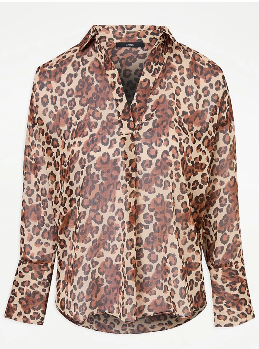 "George at Asda Women's Tan Animal Print Chiffon Popover Blouse – Reviews & Style Guide"
