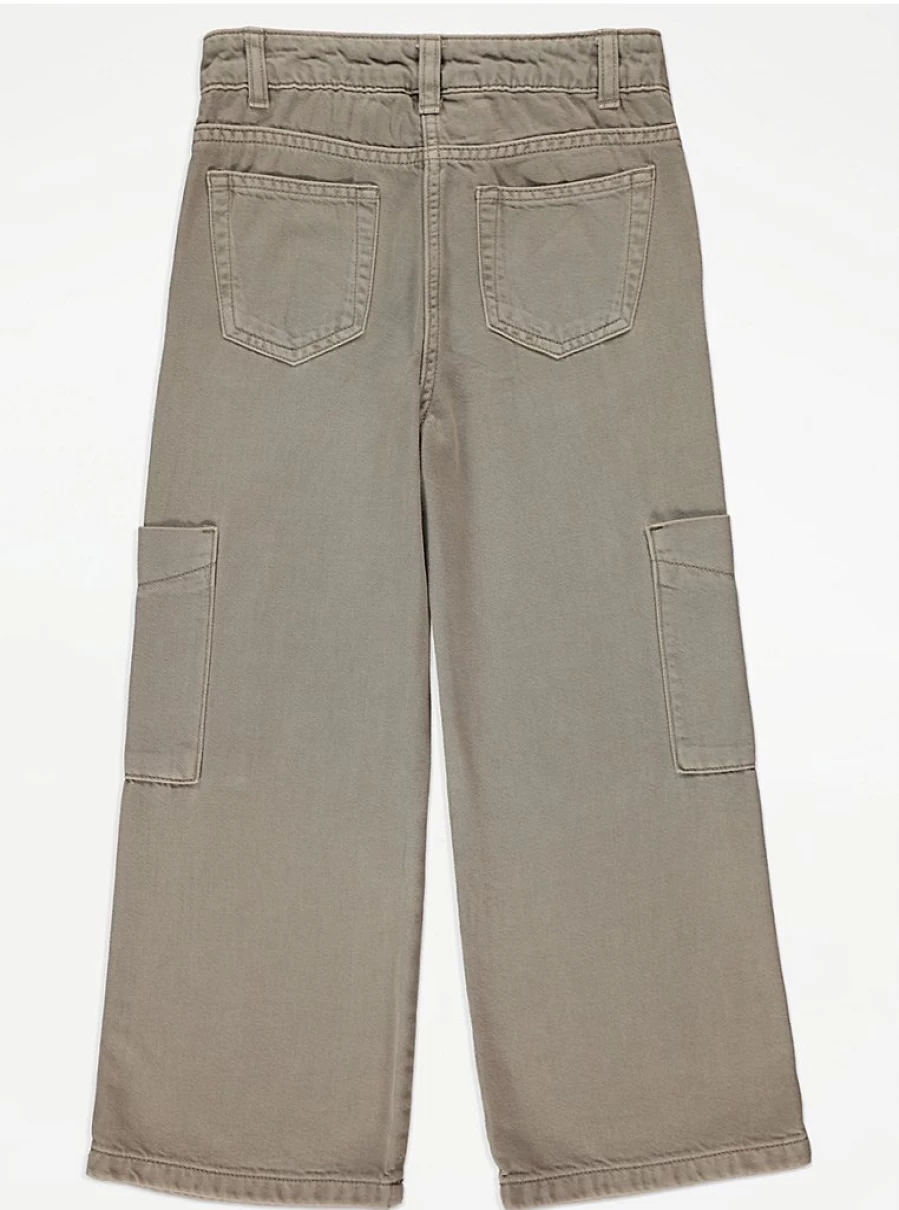 George at Asda Kids Green Cargo Twill Pants - Durable & Comfortable Children's Trousers