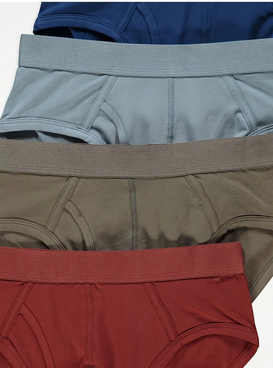 "George at Asda Men's Plain Briefs 4-Pack | Comfortable Cotton Underwear"
