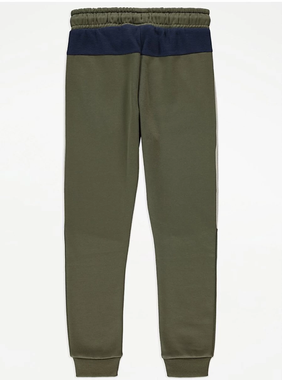 Boys' Khaki Colour Block Joggers | George at Asda | Comfortable Kids' Trousers