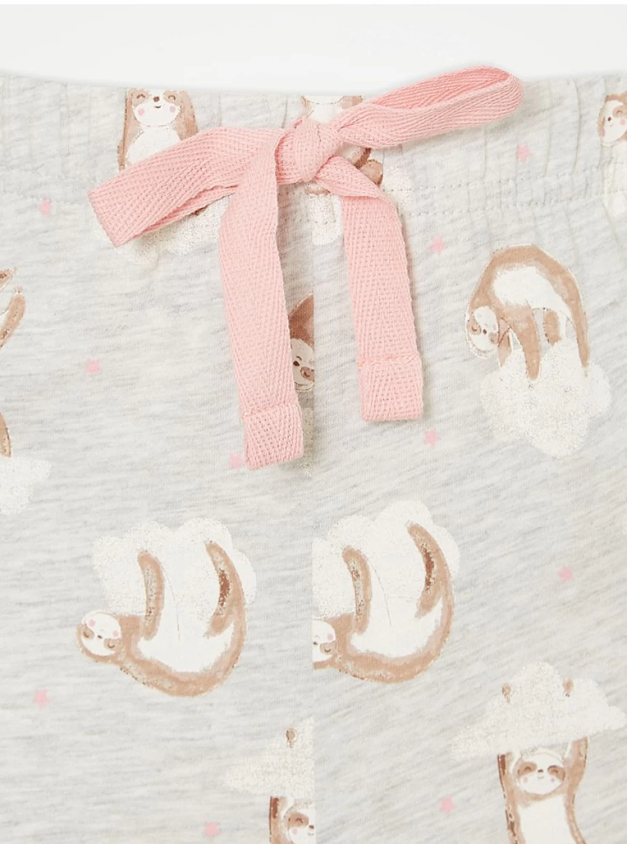 "George at Asda Grey Sloth Print Pyjama Bottoms | Soft Lounge Pants for Women"