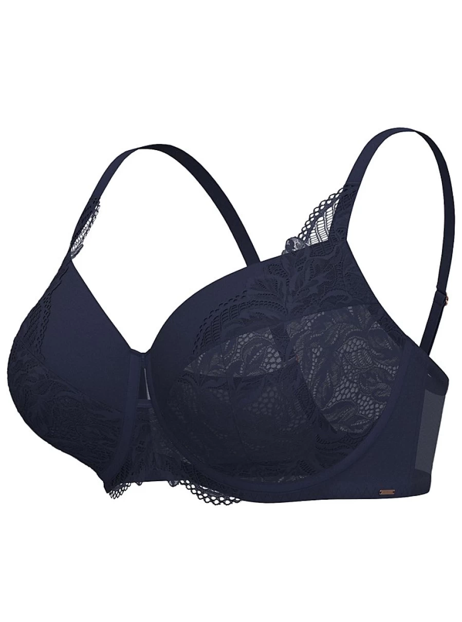 "George at Asda Women's Entice Navy Floral Lace Non-Padded Bra | Comfortable Lingerie Review"