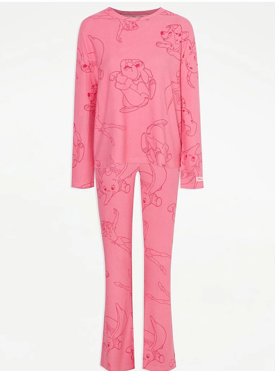 Disney Pink Soft Touch Pyjamas with Classic Characters | George at Asda Sleepwear