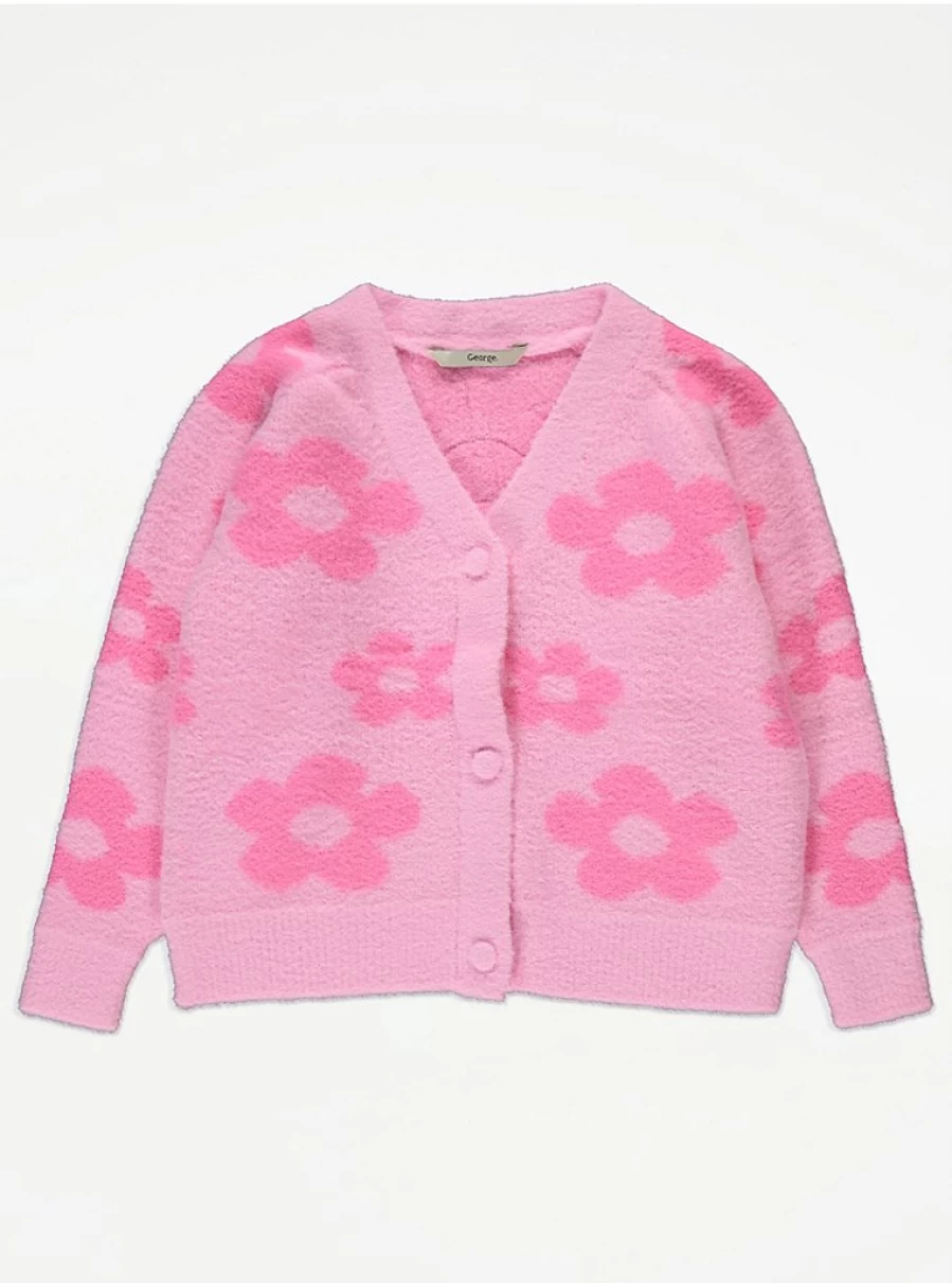 "George at Asda Kids' Bright Pink Floral Cardigan | Soft & Stylish Review"