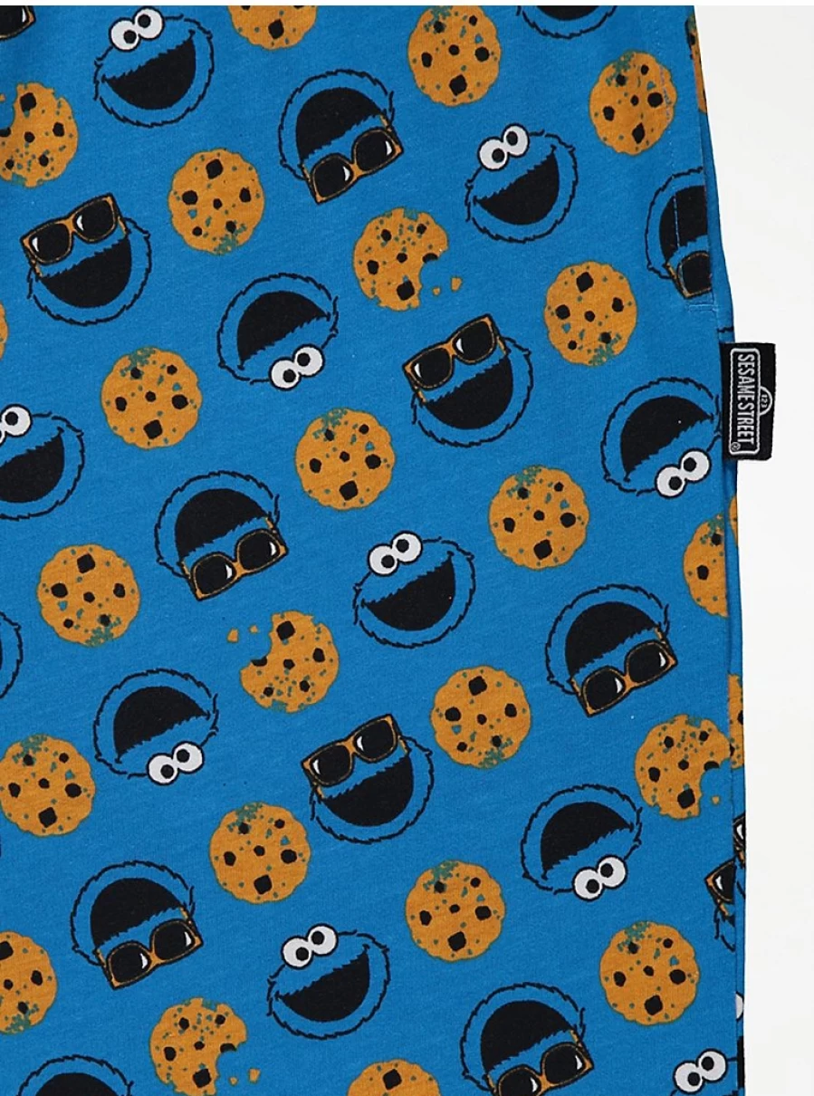 Men's Sesame Street Cookie Monster Pajama Pants | George at Asda Lounge Bottoms