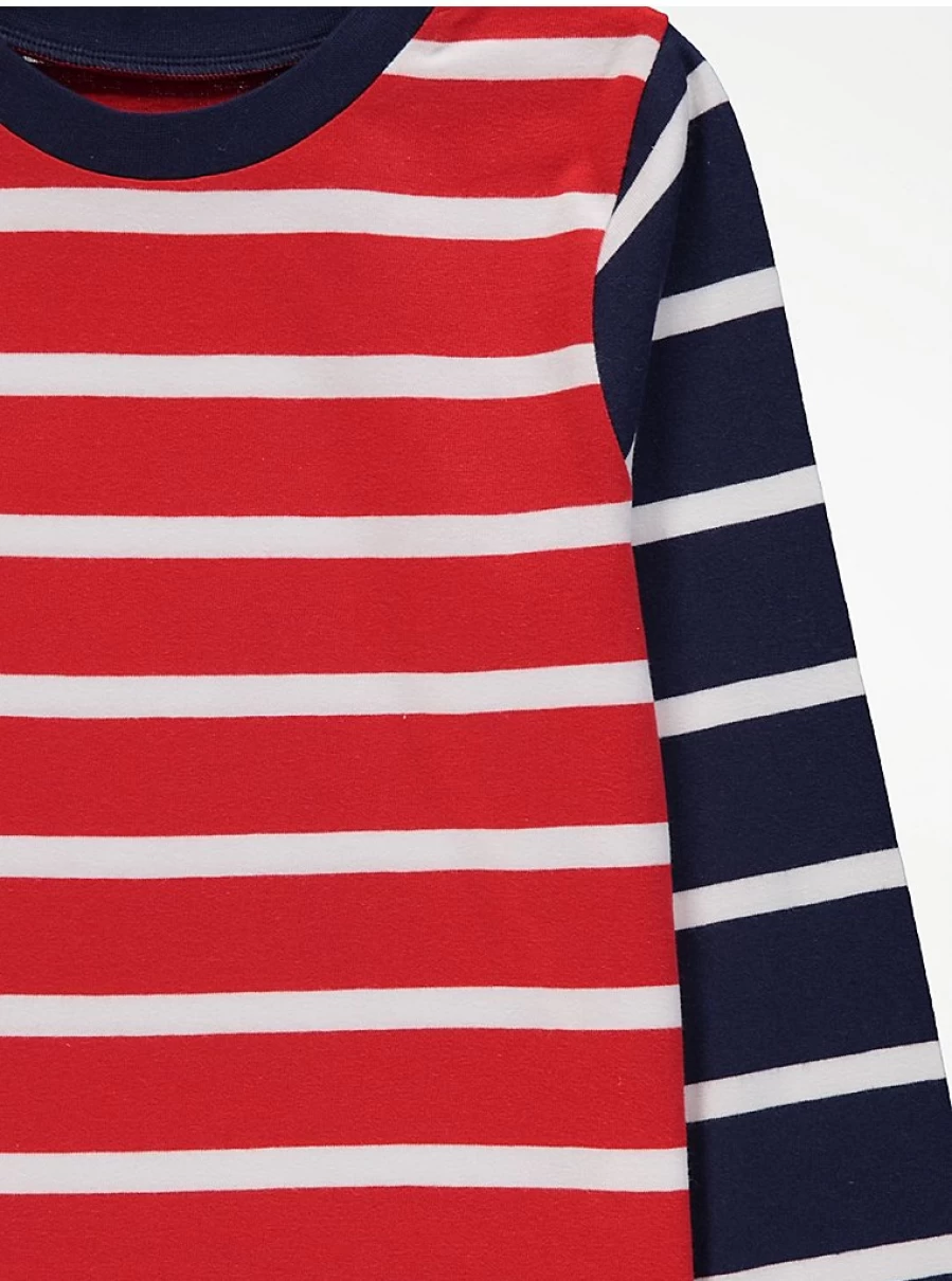 "George at Asda Boys' Bright Striped Long Sleeve Pyjamas 3-Pack – Comfortable Kids Sleepwear Set"