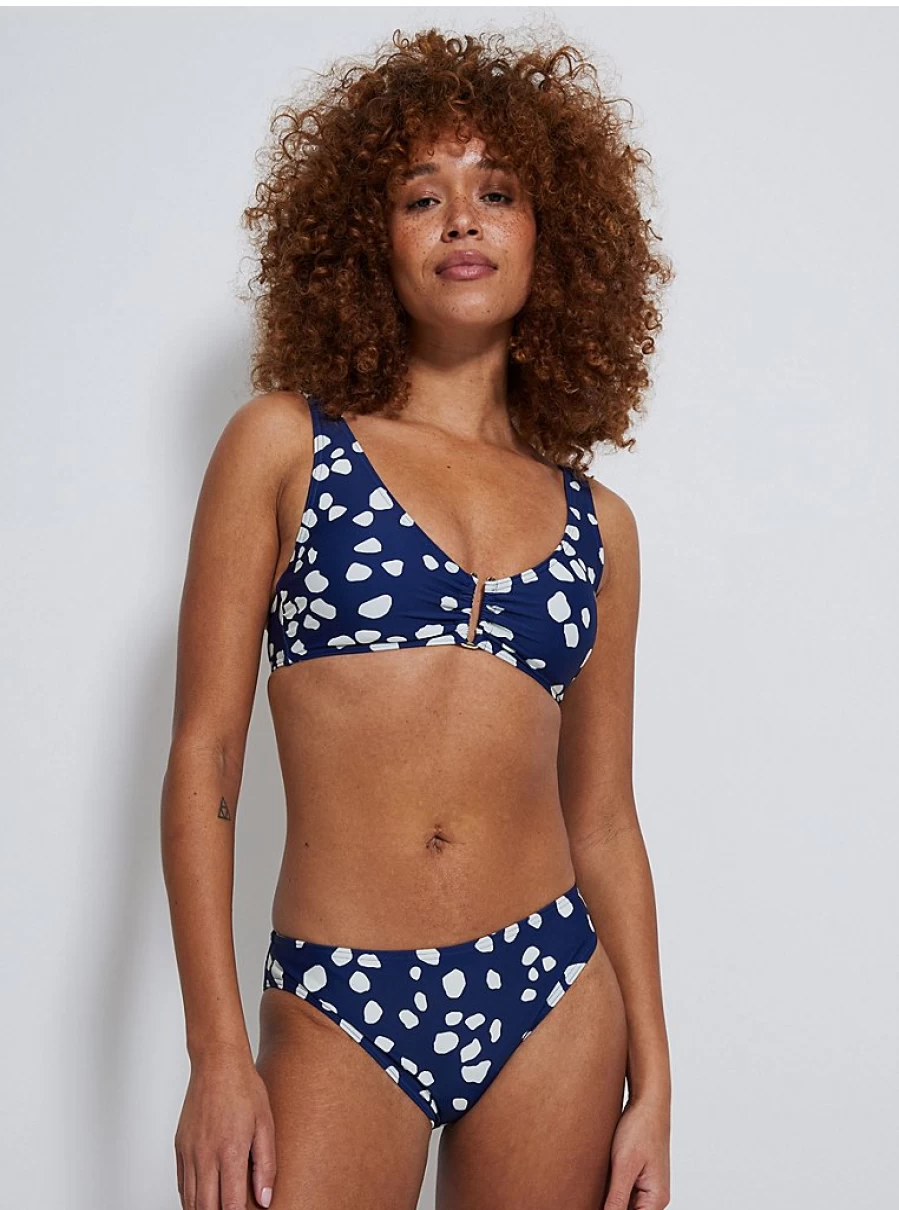 Women's Navy Animal Print High Waisted Bikini Bottoms | George at Asda Swimwear