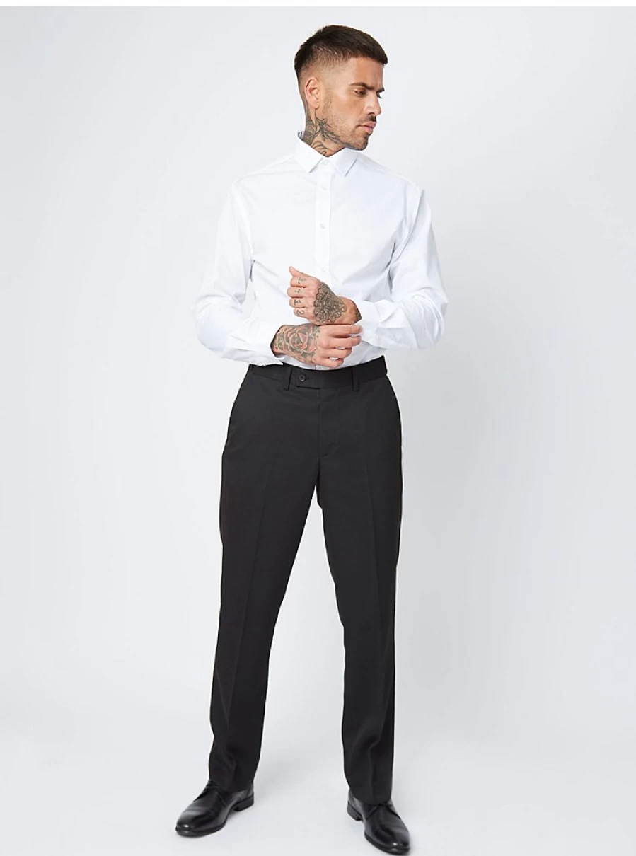"George at Asda Boys' Black Regular Fit Active Waist Trousers – Comfort & Style"