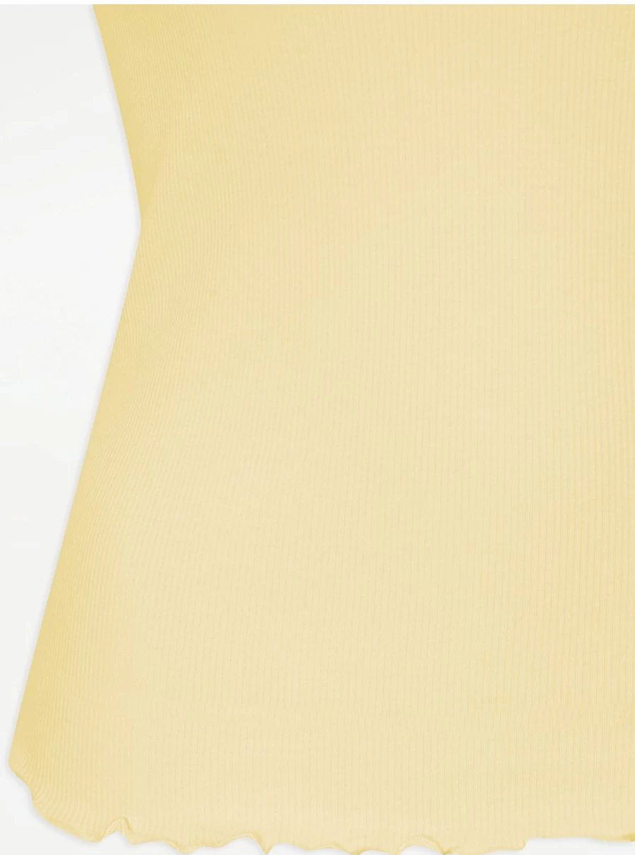 "George at Asda Yellow Ribbed Pyjama Vest Top - Comfortable Lingerie Sleepwear Review"