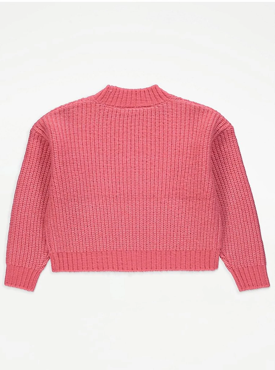 "George at Asda Kids Pink Chunky Knit Boxy Cardigan Review"