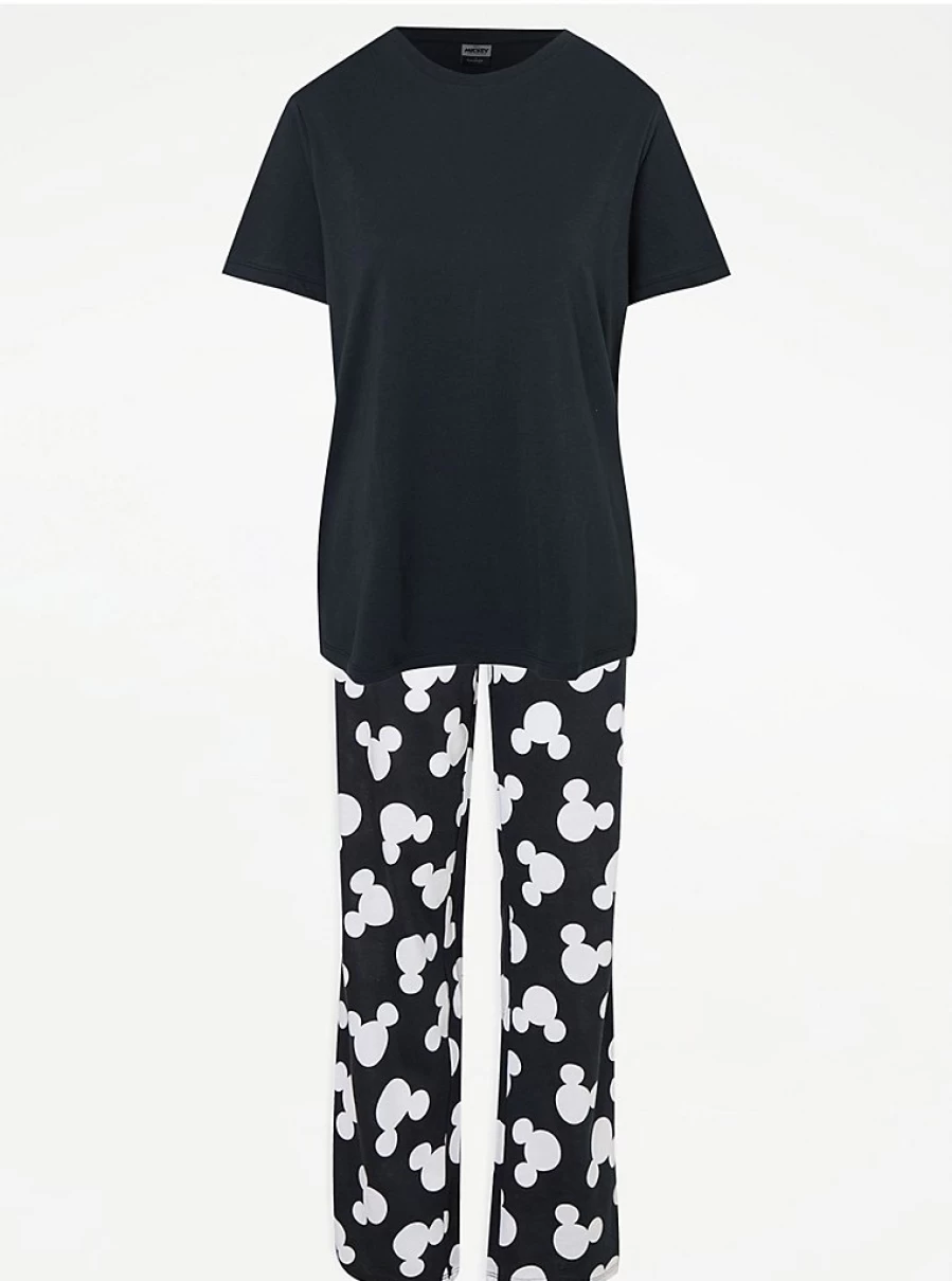 Disney Mickey Mouse Black Short Sleeve Pyjamas Gift Set for Kids & Adults | George at Asda